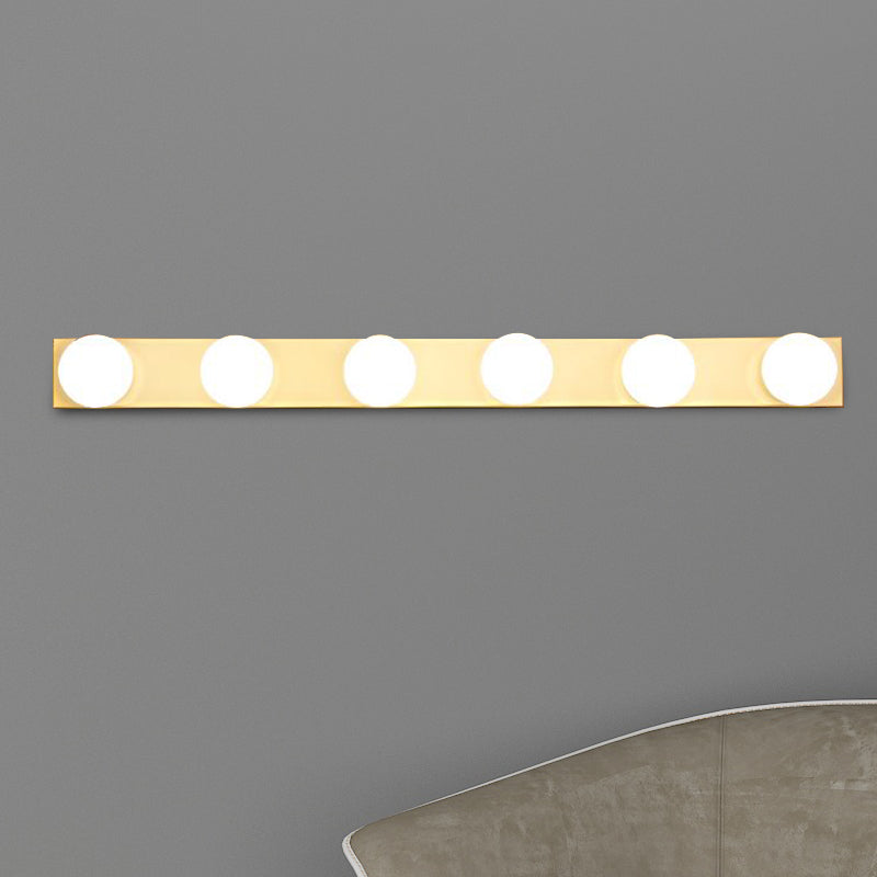 Black/White Finish Open Bulb Vanity Lighting Fixture Minimalism Style 4/5 Heads Metal Wall Light for Bathroom Clearhalo 'Cast Iron' 'Glass' 'Industrial' 'Modern wall lights' 'Modern' 'Tiffany' 'Traditional wall lights' 'Vanity Lights' 'Wall Lights' Lighting' 240061