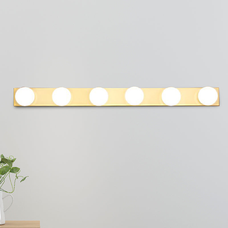 Black/White Finish Open Bulb Vanity Lighting Fixture Minimalism Style 4/5 Heads Metal Wall Light for Bathroom Clearhalo 'Cast Iron' 'Glass' 'Industrial' 'Modern wall lights' 'Modern' 'Tiffany' 'Traditional wall lights' 'Vanity Lights' 'Wall Lights' Lighting' 240062