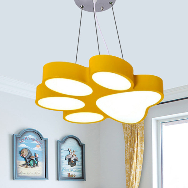 Doggy Paw Bathroom Pendant Lamp Acrylic Cartoon LED Hanging Light Clearhalo 'Ceiling Lights' 'Pendant Lights' 'Pendants' Lighting' 240075