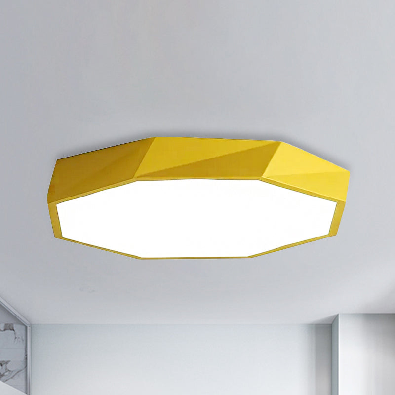 Acrylic Octagon Flush Mount Light Kid Bedroom Macaron LED Ceiling Light with Candy Color Clearhalo 'Ceiling Lights' 'Close To Ceiling Lights' 'Close to ceiling' 'Flush mount' Lighting' 240208