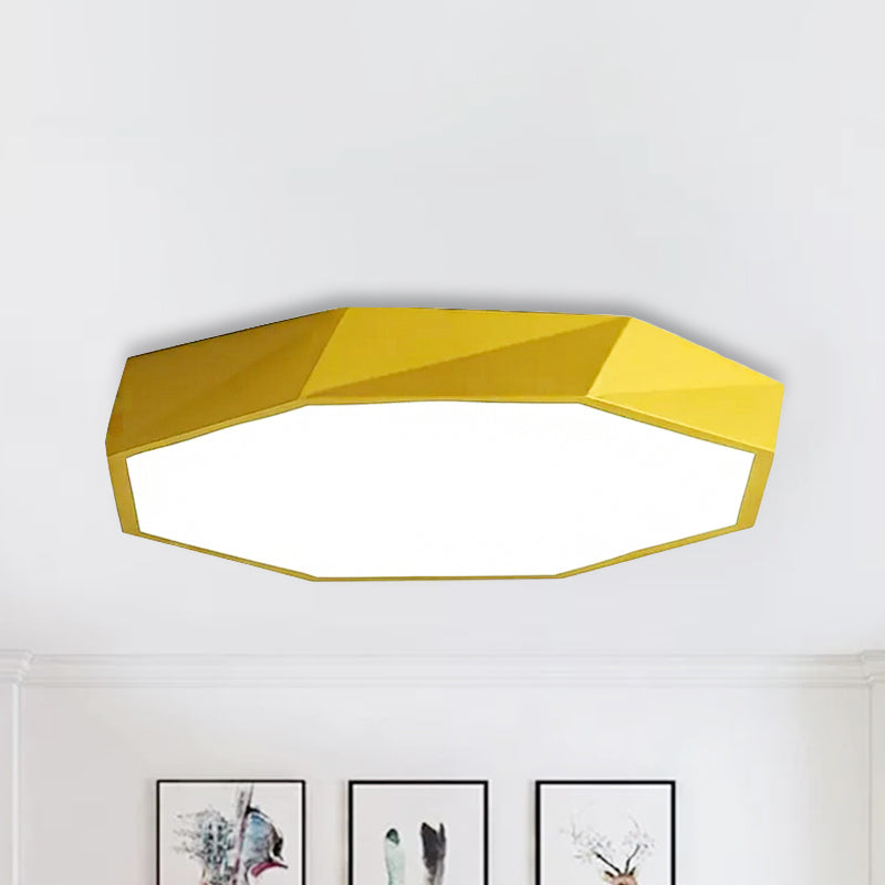 Acrylic Octagon Flush Mount Light Kid Bedroom Macaron LED Ceiling Light with Candy Color Clearhalo 'Ceiling Lights' 'Close To Ceiling Lights' 'Close to ceiling' 'Flush mount' Lighting' 240209