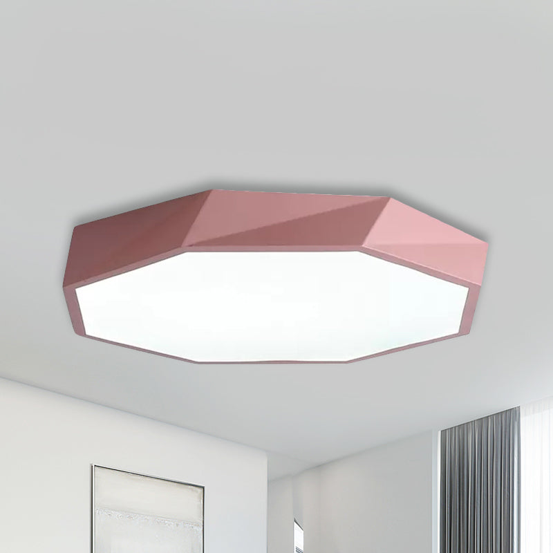Acrylic Octagon Flush Mount Light Kid Bedroom Macaron LED Ceiling Light with Candy Color Clearhalo 'Ceiling Lights' 'Close To Ceiling Lights' 'Close to ceiling' 'Flush mount' Lighting' 240212