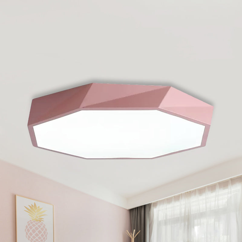 Acrylic Octagon Flush Mount Light Kid Bedroom Macaron LED Ceiling Light with Candy Color Clearhalo 'Ceiling Lights' 'Close To Ceiling Lights' 'Close to ceiling' 'Flush mount' Lighting' 240213