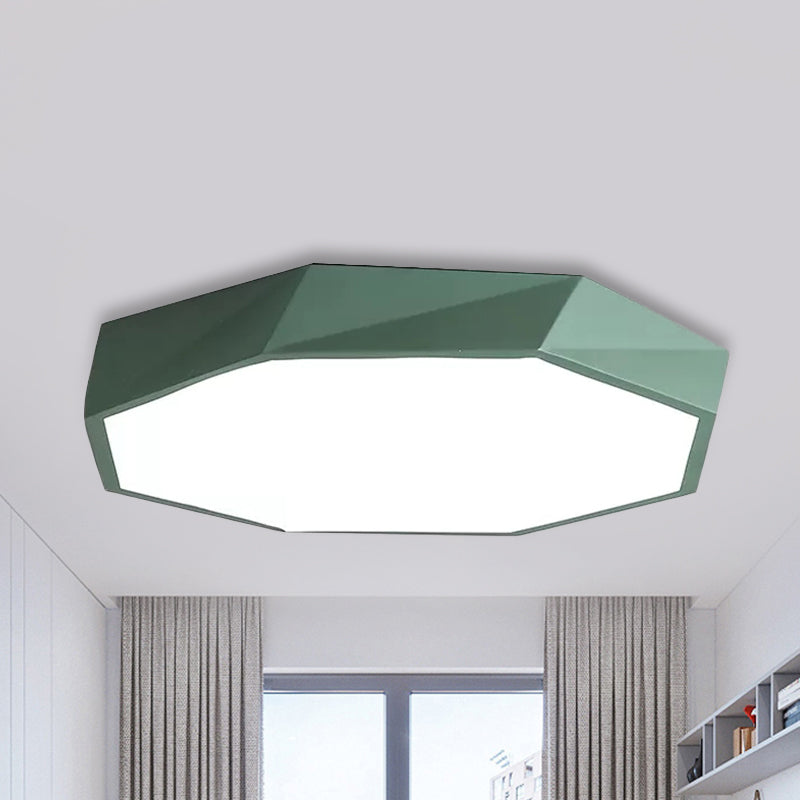 Acrylic Octagon Flush Mount Light Kid Bedroom Macaron LED Ceiling Light with Candy Color Clearhalo 'Ceiling Lights' 'Close To Ceiling Lights' 'Close to ceiling' 'Flush mount' Lighting' 240215