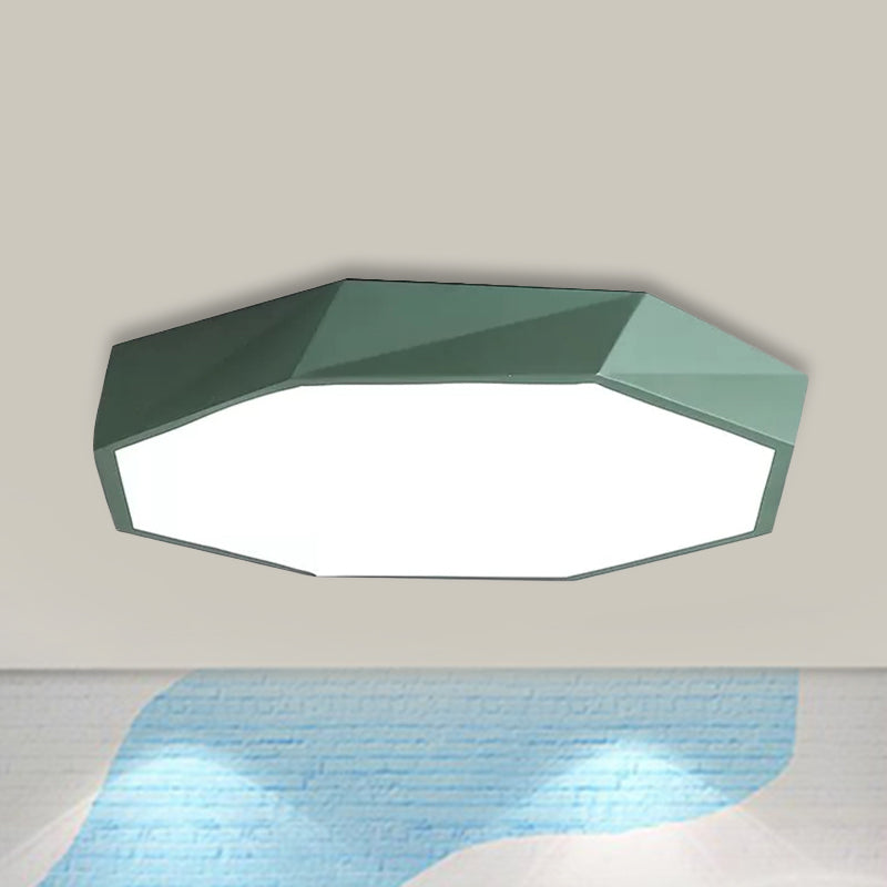 Acrylic Octagon Flush Mount Light Kid Bedroom Macaron LED Ceiling Light with Candy Color Clearhalo 'Ceiling Lights' 'Close To Ceiling Lights' 'Close to ceiling' 'Flush mount' Lighting' 240216