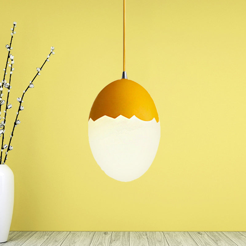 Modern Stylish Hanging Light Eggshell Acrylic Metal Suspension Light for Dining Room Clearhalo 'Ceiling Lights' 'Glass shade' 'Glass' 'Pendant Lights' 'Pendants' Lighting' 240307