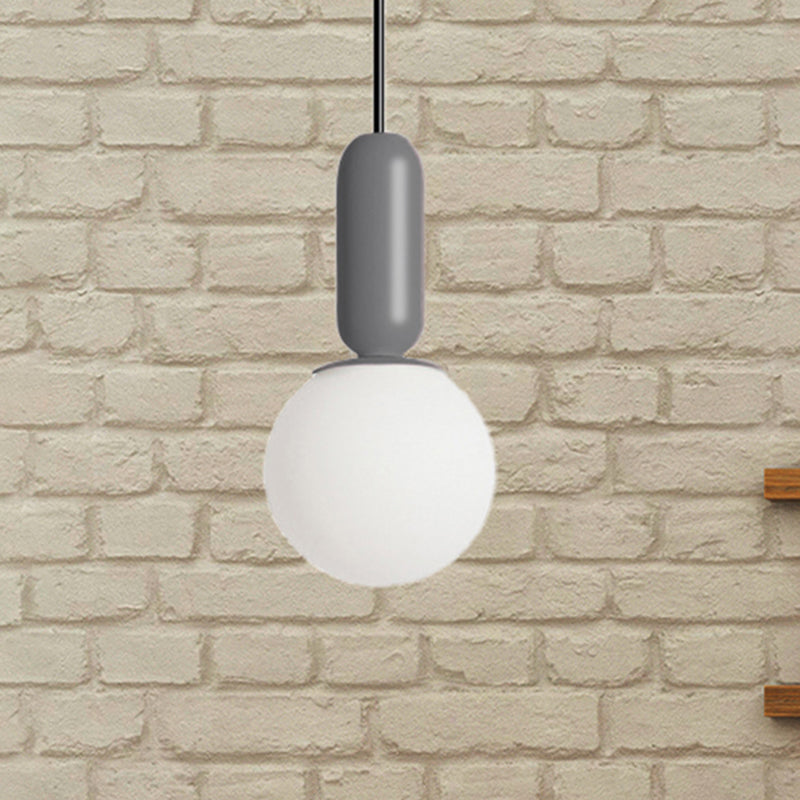 Nordic Stylish Bare Bulb Pendant Light 1 Head Hanging Lamp for Study Room Bedroom Grey Clearhalo 'Ceiling Lights' 'Chandeliers' 'Glass shade' 'Glass' 'Pendant Lights' 'Pendants' Lighting' 240349