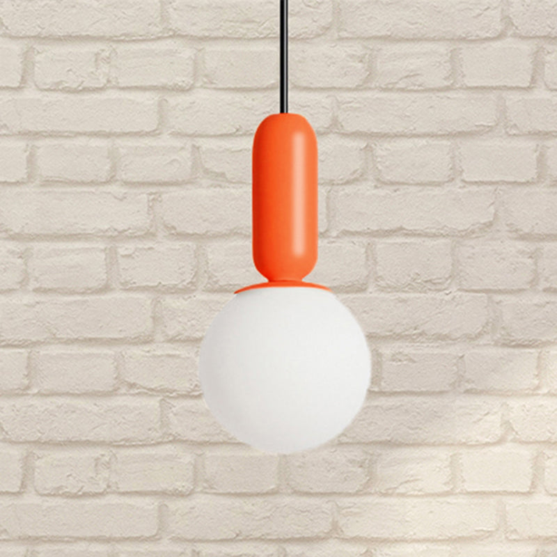 Nordic Stylish Bare Bulb Pendant Light 1 Head Hanging Lamp for Study Room Bedroom Orange Clearhalo 'Ceiling Lights' 'Chandeliers' 'Glass shade' 'Glass' 'Pendant Lights' 'Pendants' Lighting' 240354
