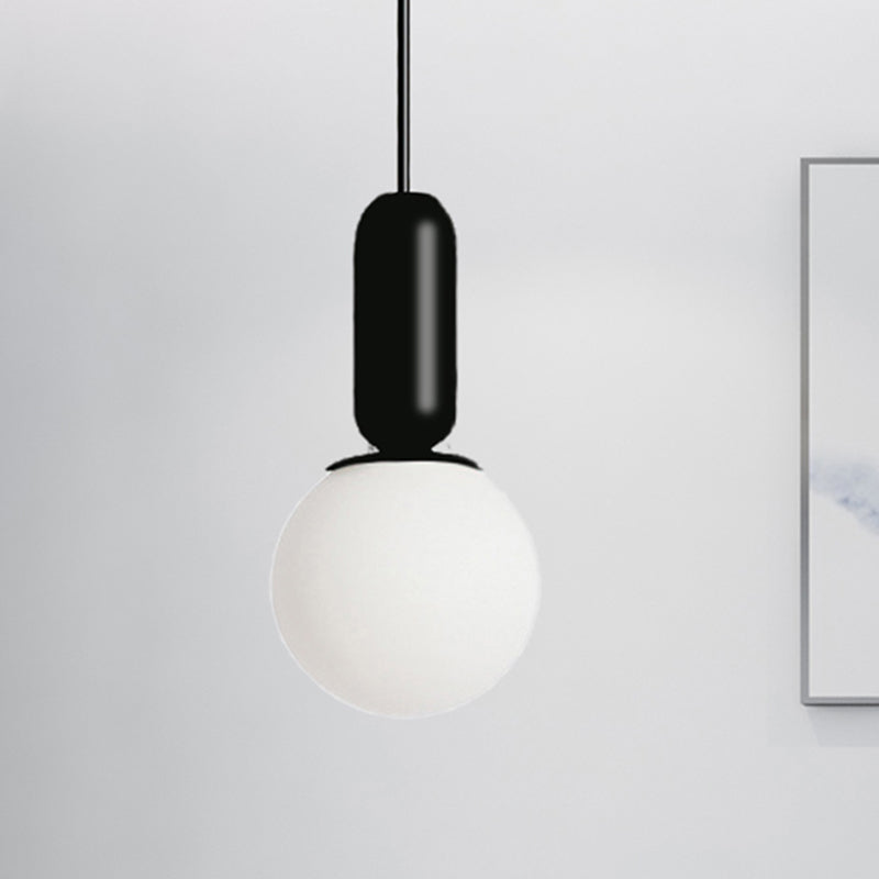 Nordic Stylish Bare Bulb Pendant Light 1 Head Hanging Lamp for Study Room Bedroom Black Clearhalo 'Ceiling Lights' 'Chandeliers' 'Glass shade' 'Glass' 'Pendant Lights' 'Pendants' Lighting' 240356
