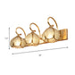 2/3 Bulbs Flower Bar Light Tradition Water Glass Sconce Light Fixture in Brass with Curved Arm Clearhalo 'Vanity Lights' 'Wall Lights' Lighting' 240374