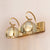 2/3 Bulbs Flower Bar Light Tradition Water Glass Sconce Light Fixture in Brass with Curved Arm 2.0 Brass Clearhalo 'Vanity Lights' 'Wall Lights' Lighting' 240377