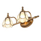 Dome Vanity Light Colonial Opal Glass 1/2/3/4 Heads Brass Wall Lighting Fixture for Bathroom Clearhalo 'Vanity Lights' 'Wall Lights' Lighting' 240393