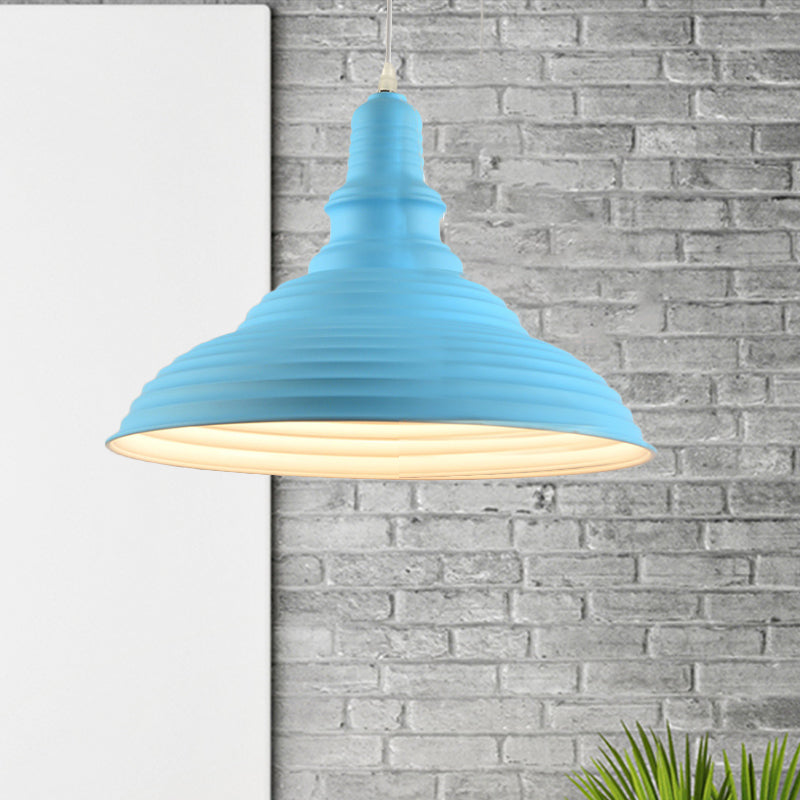 Pot-lid Shade Hanging Ceiling Light with Ruffle Design Nordic Metal Gray/Pink/Yellow Dining Room Pendant lamp Clearhalo 'Art Deco Pendants' 'Cast Iron' 'Ceiling Lights' 'Ceramic' 'Crystal' 'Industrial Pendants' 'Industrial' 'Metal' 'Middle Century Pendants' 'Pendant Lights' 'Pendants' 'Tiffany' Lighting' 240419