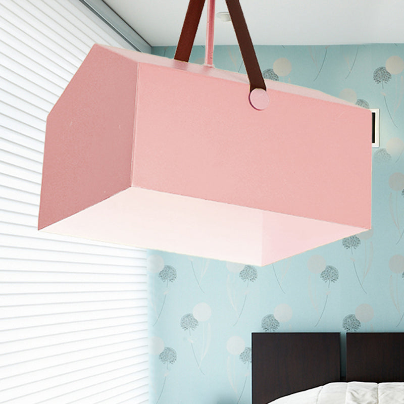 1 Bulb Bag Pendant Light Nordic Style Metal Hanging Light for Dining Room Restaurant Pink D Clearhalo 'Ceiling Lights' 'Pendant Lights' 'Pendants' Lighting' 240463_604854c2-eba4-417f-ab29-4ba2ecef497e