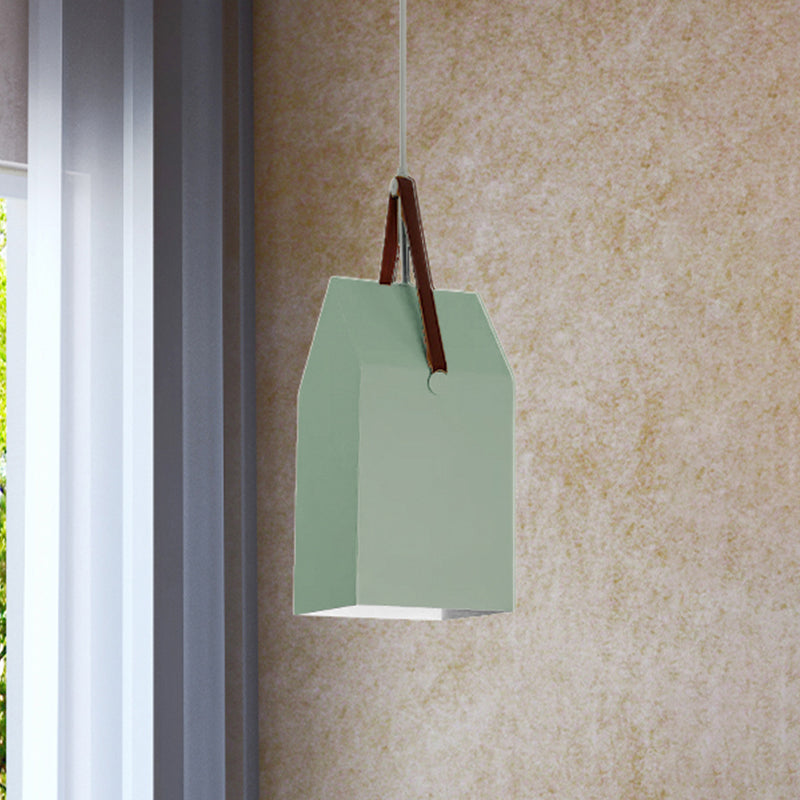 1 Bulb Bag Pendant Light Nordic Style Metal Hanging Light for Dining Room Restaurant Green B Clearhalo 'Ceiling Lights' 'Pendant Lights' 'Pendants' Lighting' 240465_ee83213d-75e3-4b1d-bd93-314fd88acb44