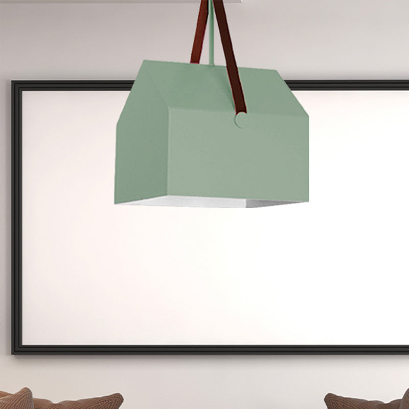 1 Bulb Bag Pendant Light Nordic Style Metal Hanging Light for Dining Room Restaurant Green A Clearhalo 'Ceiling Lights' 'Pendant Lights' 'Pendants' Lighting' 240469_70224a55-6fb2-49cf-838c-cc7c22cdc916