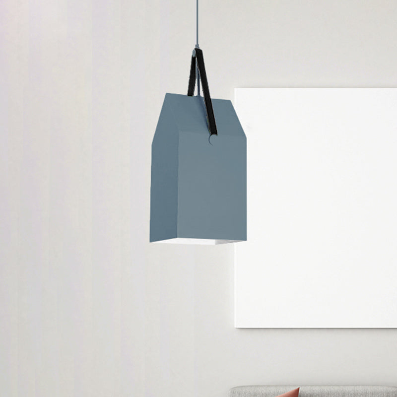 1 Bulb Bag Pendant Light Nordic Style Metal Hanging Light for Dining Room Restaurant Blue B Clearhalo 'Ceiling Lights' 'Pendant Lights' 'Pendants' Lighting' 240471_861cacf2-7a04-40f9-867a-b8b2b1aa9f03