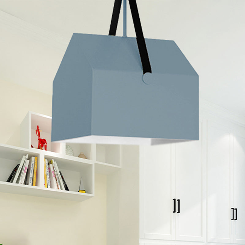 1 Bulb Bag Pendant Light Nordic Style Metal Hanging Light for Dining Room Restaurant Blue D Clearhalo 'Ceiling Lights' 'Pendant Lights' 'Pendants' Lighting' 240475_2fe260c6-ce56-4119-ad3a-2e096b5822c4
