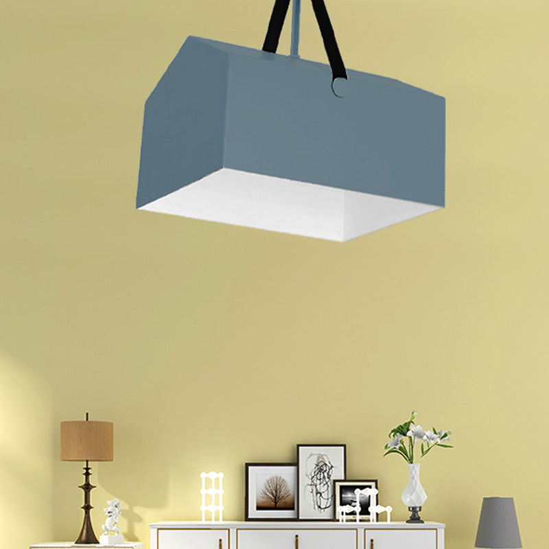 1 Bulb Bag Pendant Light Nordic Style Metal Hanging Light for Dining Room Restaurant Blue A Clearhalo 'Ceiling Lights' 'Pendant Lights' 'Pendants' Lighting' 240485_4967cab0-bd96-47f6-b907-7c55fa453490