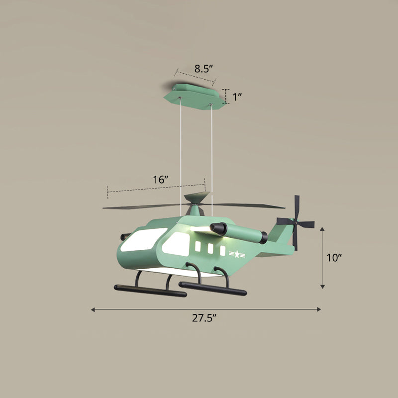 Metal Helicopter Chandelier Lamp Kids Style LED Hanging Ceiling Light for Boys Bedroom Green Third Gear Clearhalo 'Ceiling Lights' 'Chandeliers' Lighting' options 2404957_5e21475f-c29d-4c76-9f8e-026995927746
