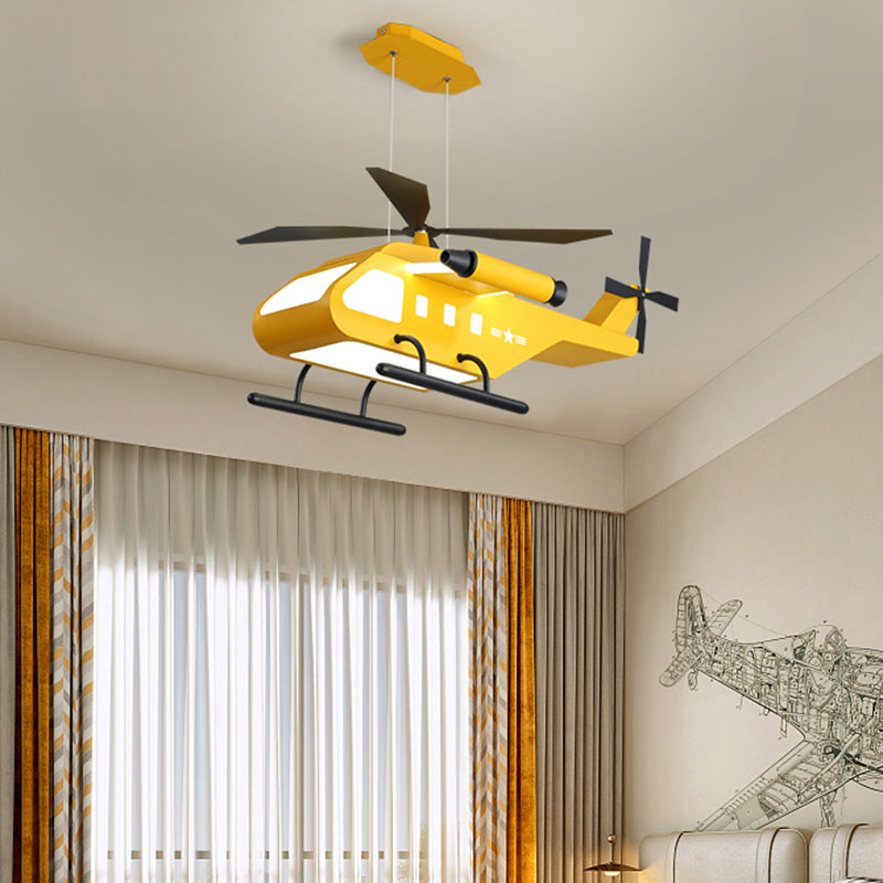 Metal Helicopter Chandelier Lamp Kids Style LED Hanging Ceiling Light for Boys Bedroom Clearhalo 'Ceiling Lights' 'Chandeliers' Lighting' options 2404960