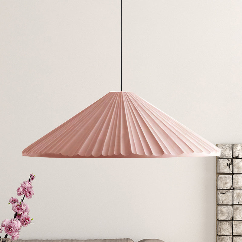 Nordic Style Fold Cone Pendant Light 1 Head Resin Hanging Light for Cafe Restaurant Pink Clearhalo 'Ceiling Lights' 'Pendant Lights' 'Pendants' Lighting' 240497_14819c5d-211e-4275-9b11-4e73af16db99