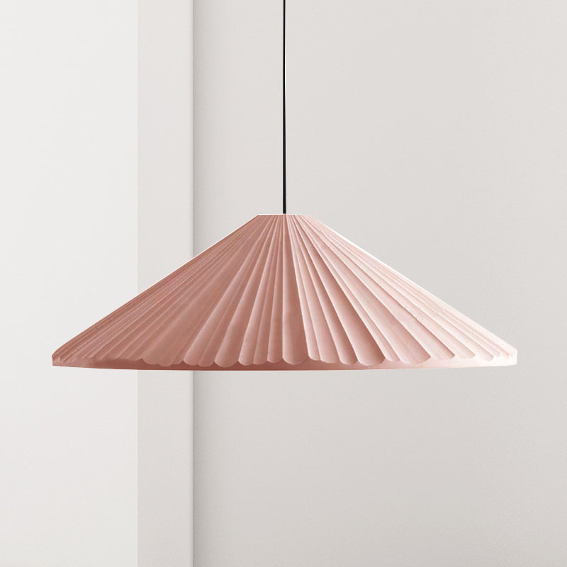 Nordic Style Fold Cone Pendant Light 1 Head Resin Hanging Light for Cafe Restaurant Clearhalo 'Ceiling Lights' 'Pendant Lights' 'Pendants' Lighting' 240498