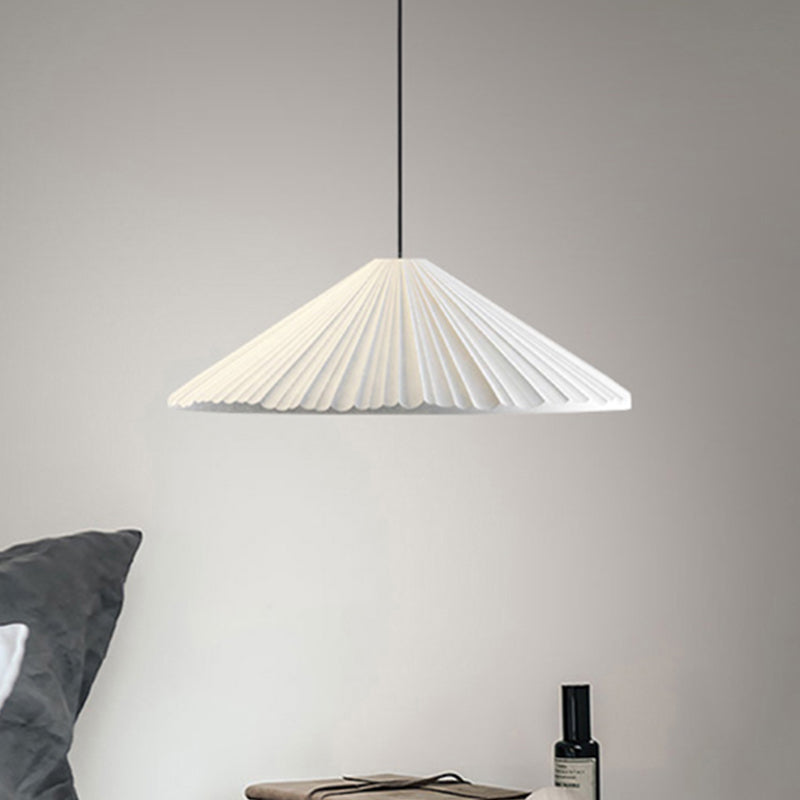 Nordic Style Fold Cone Pendant Light 1 Head Resin Hanging Light for Cafe Restaurant Clearhalo 'Ceiling Lights' 'Pendant Lights' 'Pendants' Lighting' 240499