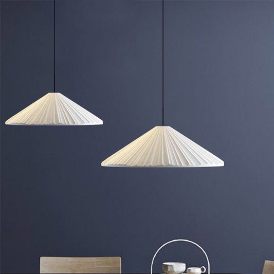 Nordic Style Fold Cone Pendant Light 1 Head Resin Hanging Light for Cafe Restaurant Clearhalo 'Ceiling Lights' 'Pendant Lights' 'Pendants' Lighting' 240500