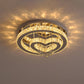 Round Crystal LED Ceiling Fixture Nordic Style Chrome Semi Flush Light for Bedroom Chrome Loving Heart Clearhalo 'Ceiling Lights' 'Close To Ceiling Lights' 'Close to ceiling' 'Semi-flushmount' Lighting' 2405011
