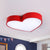 Loving Heart Flush Ceiling Light Romantic Cartoon Acrylic Bedroom LED Flush Mount Red Clearhalo 'Ceiling Lights' 'Close To Ceiling Lights' 'Close to ceiling' 'Flush mount' Lighting' 2405046