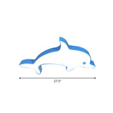 Dolphin Swimming Pool Ceiling Mount Light Metal Childrens LED Flush Light in Blue Blue 27.5" Clearhalo 'Ceiling Lights' 'Close To Ceiling Lights' 'Close to ceiling' 'Flush mount' Lighting' 2405052