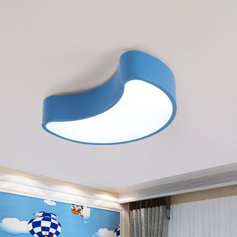 Acrylic Crescent Flushmount Light Cartoon LED Ceiling Mounted Fixture for Nursery Blue Clearhalo 'Ceiling Lights' 'Close To Ceiling Lights' 'Close to ceiling' 'Flush mount' Lighting' 2405060