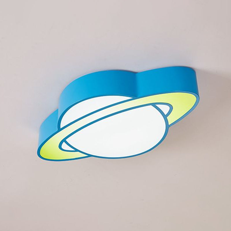 Blue Finish Planet Ceiling Lamp Cartoon LED Acrylic Flush Mounted Light for Kindergarten Blue Clearhalo 'Ceiling Lights' 'Close To Ceiling Lights' 'Close to ceiling' 'Flush mount' Lighting' 2405091
