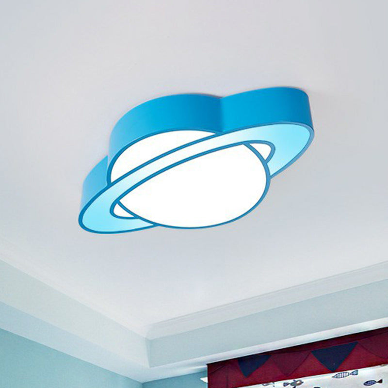 Blue Finish Planet Ceiling Lamp Cartoon LED Acrylic Flush Mounted Light for Kindergarten Clearhalo 'Ceiling Lights' 'Close To Ceiling Lights' 'Close to ceiling' 'Flush mount' Lighting' 2405093