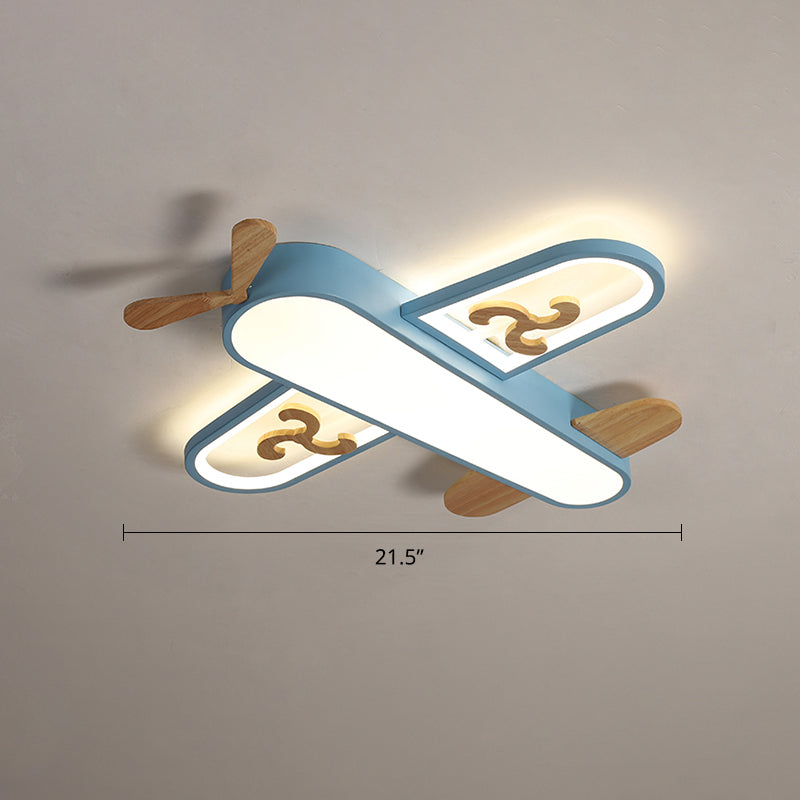Aircraft Shaped Nursery Flush Mount Acrylic Cartoon Surface Mounted Led Ceiling Light Blue 21.5" Third Gear Clearhalo 'Ceiling Lights' 'Chandeliers' Lighting' options 2405228_e0d419a4-125b-4278-9bb6-5de18a4bbf57