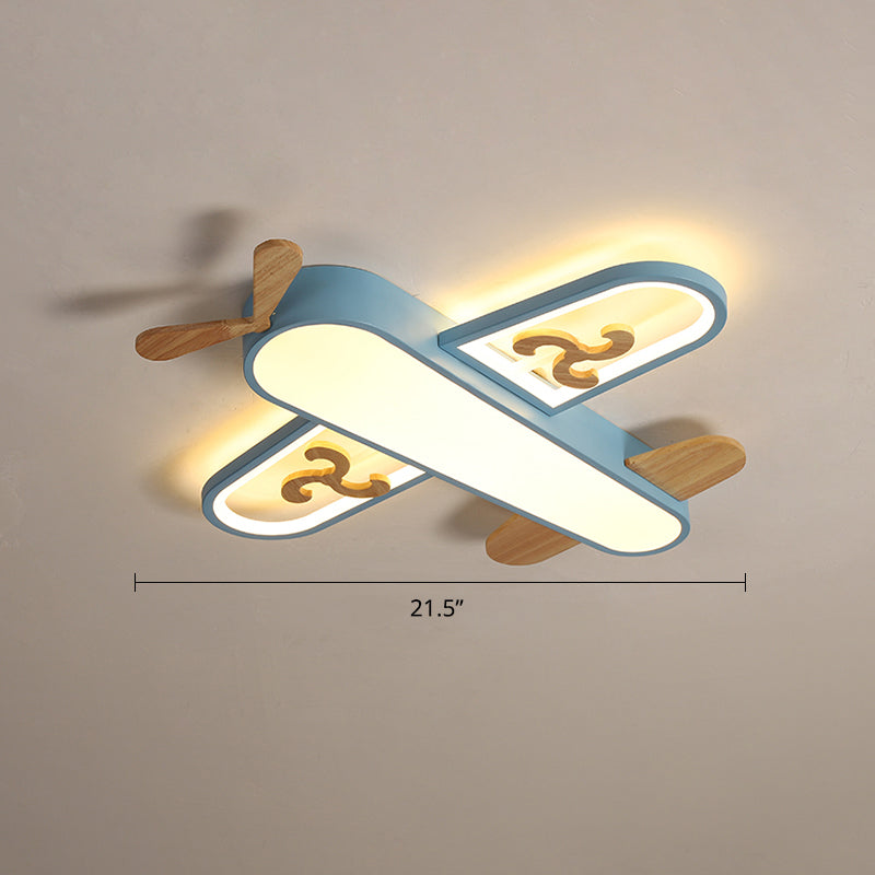 Aircraft Shaped Nursery Flush Mount Acrylic Cartoon Surface Mounted Led Ceiling Light Blue 21.5" Warm Clearhalo 'Ceiling Lights' 'Chandeliers' Lighting' options 2405232_fa1002fb-15ea-452c-8742-d738ad2d289e