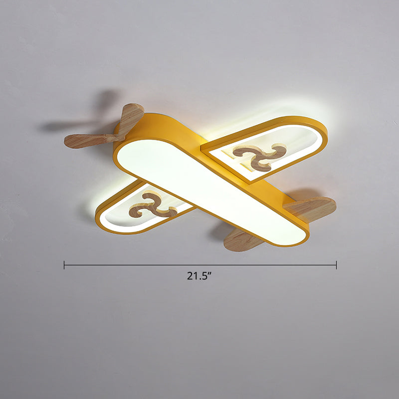 Aircraft Shaped Nursery Flush Mount Acrylic Cartoon Surface Mounted Led Ceiling Light Yellow 21.5" White Clearhalo 'Ceiling Lights' 'Chandeliers' Lighting' options 2405240_8ec5369a-a9d7-4281-9387-9311cb793bab