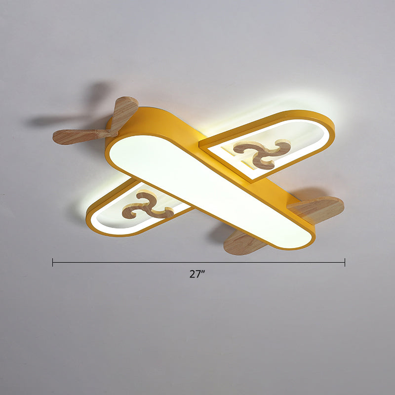 Aircraft Shaped Nursery Flush Mount Acrylic Cartoon Surface Mounted Led Ceiling Light Yellow 27" White Clearhalo 'Ceiling Lights' 'Chandeliers' Lighting' options 2405244_c8b1cf17-d0bb-4757-8e98-350b3424ec4d