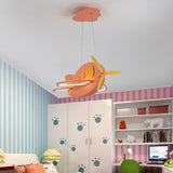 Airplane Shaped Baby Room Chandelier Metallic LED Cartoon Ceiling Suspension Lamp Clearhalo 'Ceiling Lights' 'Chandeliers' Lighting' options 2405261
