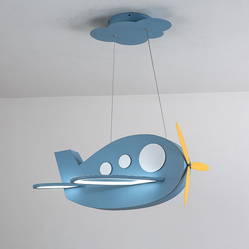 Airplane Shaped Baby Room Chandelier Metallic LED Cartoon Ceiling Suspension Lamp Clearhalo 'Ceiling Lights' 'Chandeliers' Lighting' options 2405270