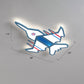 Airplane Flush Mount LED Light Childrens Acrylic Bedroom Ultrathin Ceiling Flush Light Blue 28" White Clearhalo 'Ceiling Lights' 'Close To Ceiling Lights' 'Close to ceiling' 'Semi-flushmount' Lighting' 2405293