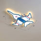 Airplane Flush Mount LED Light Childrens Acrylic Bedroom Ultrathin Ceiling Flush Light Blue 28" Warm Clearhalo 'Ceiling Lights' 'Close To Ceiling Lights' 'Close to ceiling' 'Semi-flushmount' Lighting' 2405295