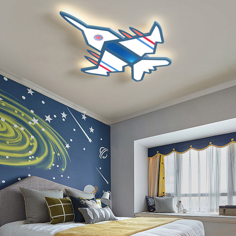 Airplane Flush Mount LED Light Childrens Acrylic Bedroom Ultrathin Ceiling Flush Light Clearhalo 'Ceiling Lights' 'Close To Ceiling Lights' 'Close to ceiling' 'Semi-flushmount' Lighting' 2405296