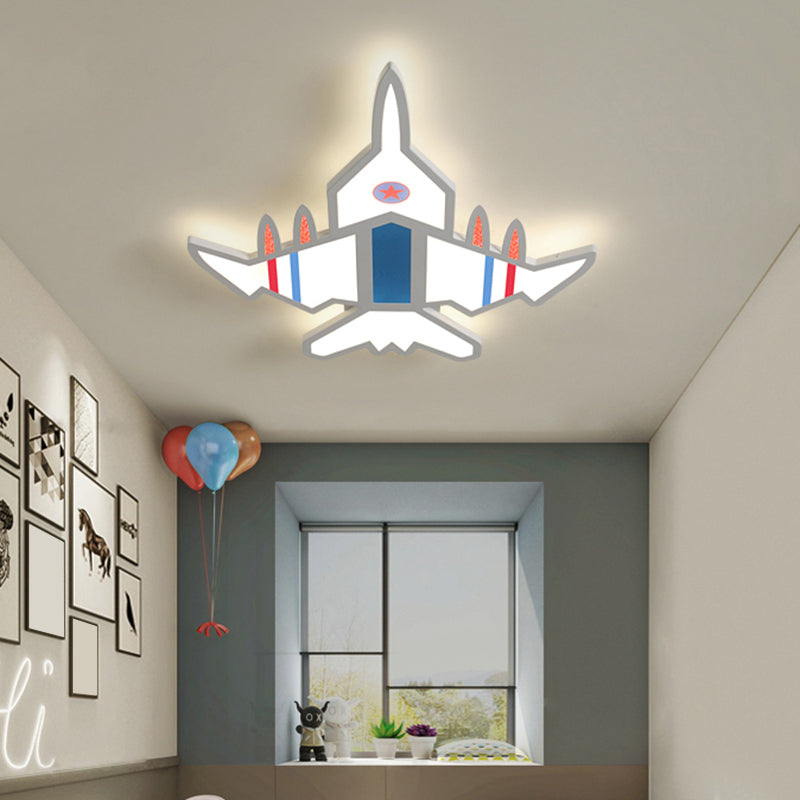 Airplane Flush Mount LED Light Childrens Acrylic Bedroom Ultrathin Ceiling Flush Light Clearhalo 'Ceiling Lights' 'Close To Ceiling Lights' 'Close to ceiling' 'Semi-flushmount' Lighting' 2405298