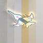 Airplane Flush Mount LED Light Childrens Acrylic Bedroom Ultrathin Ceiling Flush Light Blue 28" Remote Control Stepless Dimming Clearhalo 'Ceiling Lights' 'Close To Ceiling Lights' 'Close to ceiling' 'Semi-flushmount' Lighting' 2405299