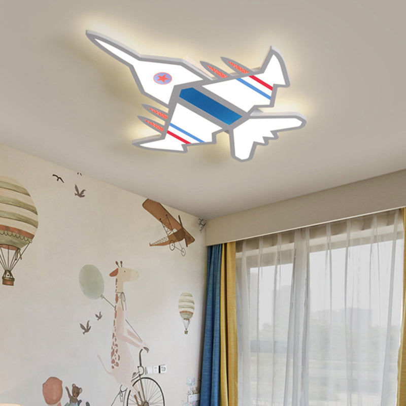 Airplane Flush Mount LED Light Childrens Acrylic Bedroom Ultrathin Ceiling Flush Light Clearhalo 'Ceiling Lights' 'Close To Ceiling Lights' 'Close to ceiling' 'Semi-flushmount' Lighting' 2405300