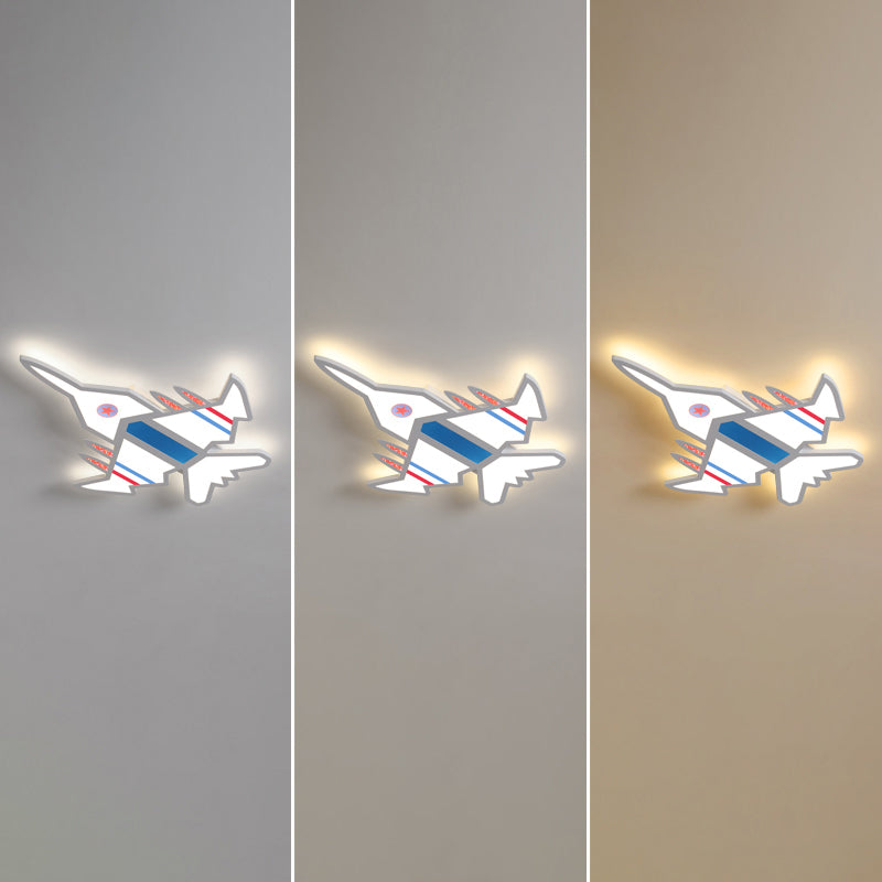 Airplane Flush Mount LED Light Childrens Acrylic Bedroom Ultrathin Ceiling Flush Light White 23.5" Third Gear Clearhalo 'Ceiling Lights' 'Close To Ceiling Lights' 'Close to ceiling' 'Semi-flushmount' Lighting' 2405310