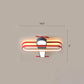 Biplane Childrens Room Ceiling Lamp Metallic Creative LED Semi Flush Mount Lighting Red-Gray 19.5" Warm Clearhalo 'Ceiling Lights' 'Close To Ceiling Lights' 'Close to ceiling' 'Semi-flushmount' Lighting' 2405319