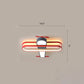 Biplane Childrens Room Ceiling Lamp Metallic Creative LED Semi Flush Mount Lighting Red-Gray 19.5" Third Gear Clearhalo 'Ceiling Lights' 'Close To Ceiling Lights' 'Close to ceiling' 'Semi-flushmount' Lighting' 2405320